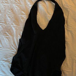 Black Halter Bodysuit